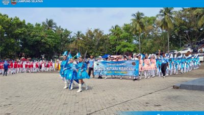 1.740 Siswa Lampung Selatan Guncang Lapangan Korpri dengan Irama Drumben Meriah