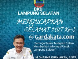 Ucapan HUT Ke+3 Gardakata.com Dari Kepala BKD Lampung Selatan